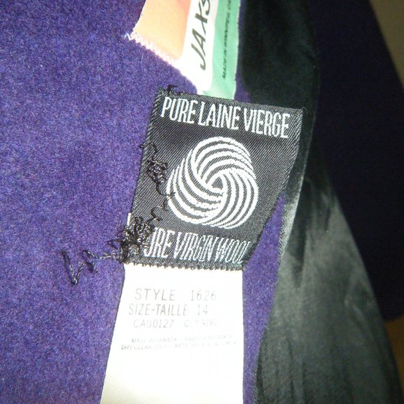 100% Pure Virgin Wool Coat. Made in Winnipeg. Sz14 - Picture 4 of 4